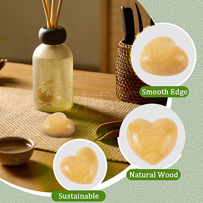Sandalwood Wooden Heart Display Decorations AJEW-WH20054-222A-1