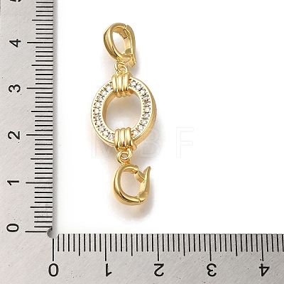 Brass Micro Pave Clear Cubic Zirconia Fold Over Clasps KK-H480-33G-1