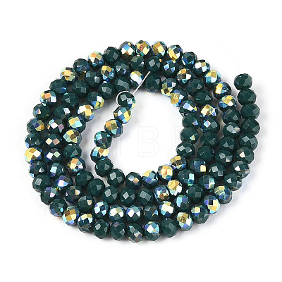 AB Color Plated Opaque Glass Rondelle Beads Strands EGLA-T029-4mm-09L-1