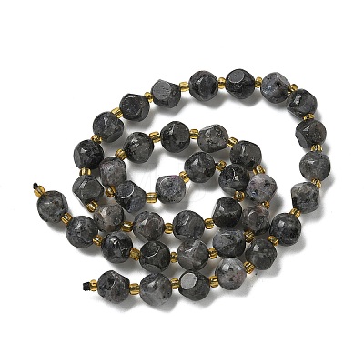 Natural Larvikite Beads Strands G-K387-A02-02-1