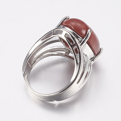 Synthetic Red Jasper Wide Band Finger Rings RJEW-K224-A03-1