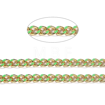 Golden Brass Enamel Curb Chain CHC-H103-07B-G-1