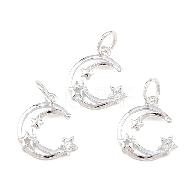 925 Sterling Silver Pave Clear Cubic Zirconia Charms STER-A049-08A-S-1