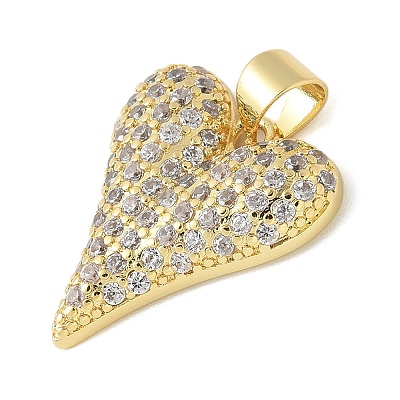 Brass Micro Pave Cubic Zirconia Pendants KK-K298-15E-G-1