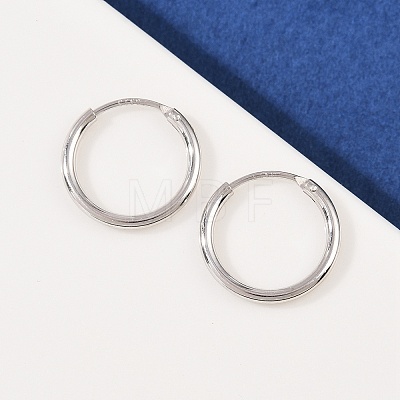 925 Sterling Silver Hoop Earrings STER-B008-01B-P-1