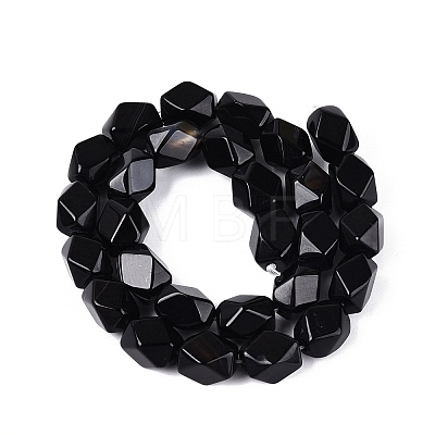 Natural Black Agate Beads Strands GG-N361-06A-07-1
