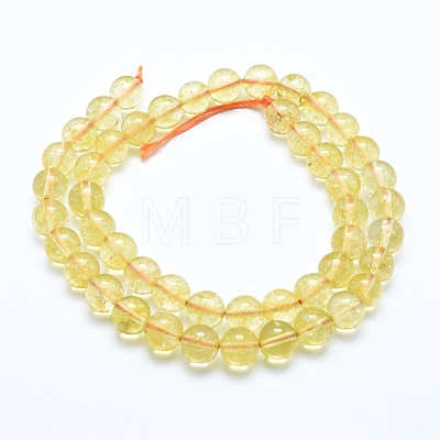 Natural Citrine Beads Strands X-G-E483-12-8mm-1