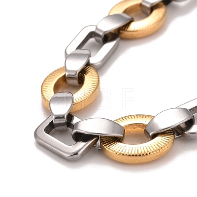 Vacuum Plating 304 Stainless Steel Oval Link Chains Necklace STAS-E160-13GP-1