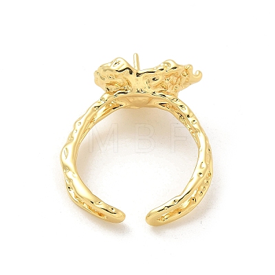 Brass Open Cuff Ring Settings KK-G518-10G-03-1