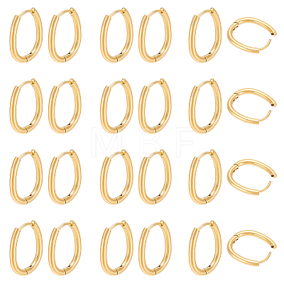 12 Pairs 202 Stainless Steel Huggie Oval Hoop Earrings EJEW-UN0003-37-1