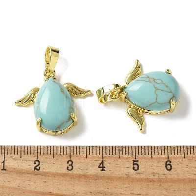 Synthetic Turquoise Pendants KK-F888-01G-22-1