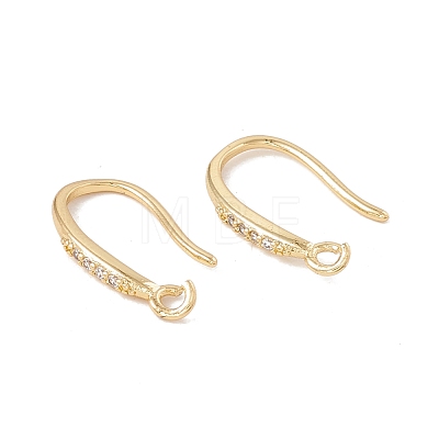 Brass Micro Pave Clear Cubic Zirconia Earring Hooks KK-G415-27G-1