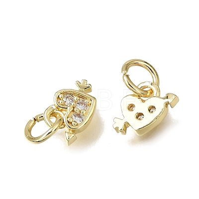 Brass Micro Pave Clear Cubic Zirconia Charms CU-L001-19G-01-1
