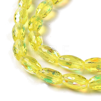 AB Color Plated Transparent Electroplate Beads Strands EGLA-H104-05A-1