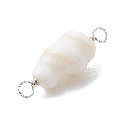 Natural Conch Shell Connector Charms PALLOY-JF02812-01-1