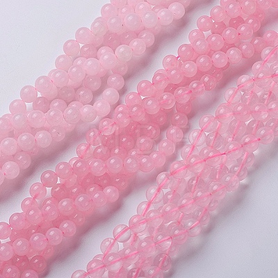 Natural Rose Quartz Beads Strands X-GSR6mmC034-1