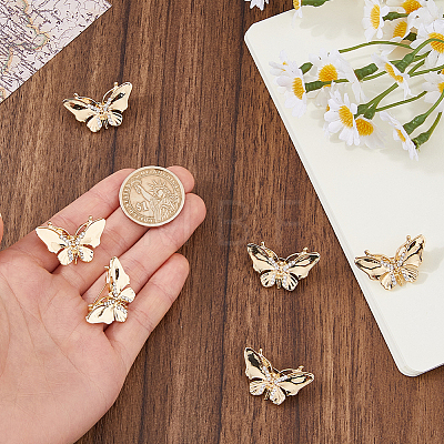 Butterfly Alloy Rhinestone Brooches for Backpack Clothes JEWB-WH0010-145-1