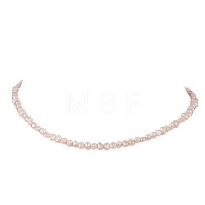 Natural Cultured Freshwater Pearl Two Sides Polished Beaded Necklaces NJEW-JN05777-1