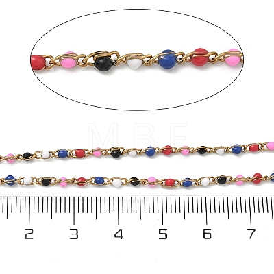 304 Stainless Steel Enamel Twisted Chains STAS-R100-40G-03-1