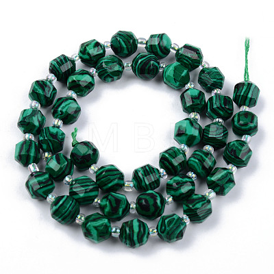 Synthetic Malachite Beads Strands X-G-R482-28-8mm-1
