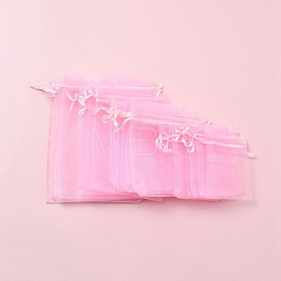 30Pcs 4 Styles Rectangle Organza Bags Jewellery Storage Pouches Wedding Favour Party Mesh Drawstring Gift OP-FS0001-01B-1