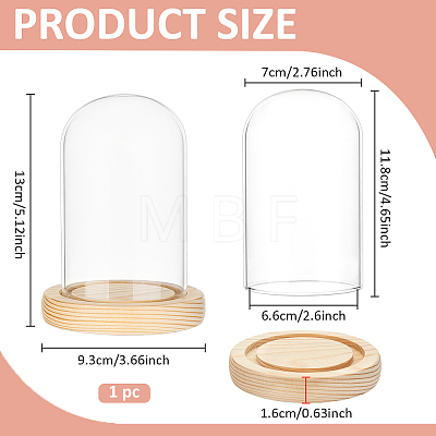 Arch Glass Dome Cover AJEW-WH0596-866A-02-1