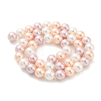 Electroplated Shell Pearl Beads Strands SHEL-F008-03B-06-1