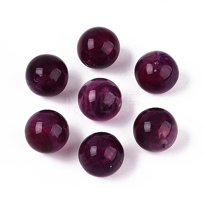 Round Acrylic Imitation Gemstone Beads OACR-R029-16mm-03-1