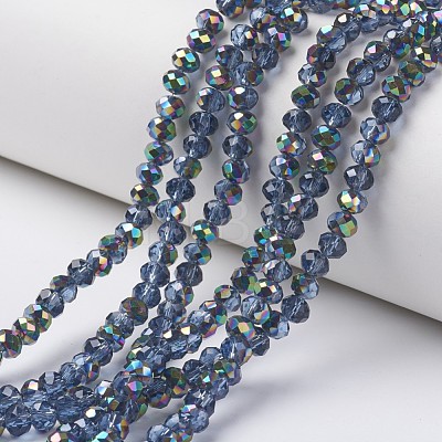 Electroplate Transparent Glass Beads Strands X-EGLA-A034-T6mm-Q14-1