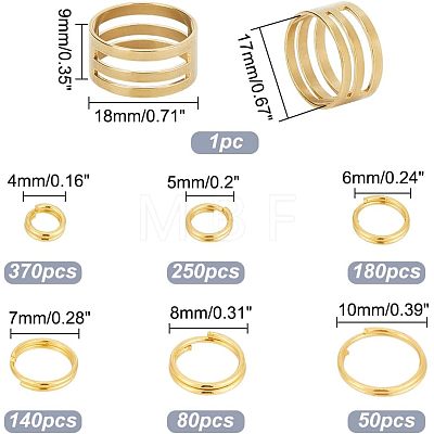 1 Box Iron Split Rings IFIN-PH0001-09G-NF-1