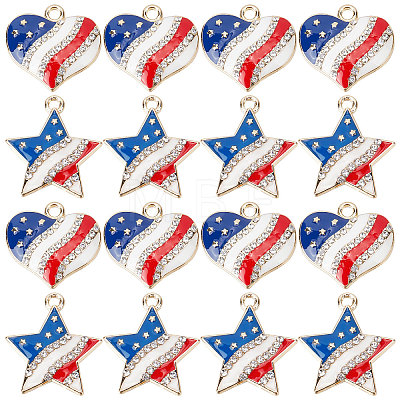 20Pcs 2 Style Alloy Enamel Pendants ENAM-SC0003-11-1