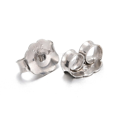 Anti-Tarnish Rhodium Plated Sterling Silver Ear Nuts X-STER-E041-11B-1