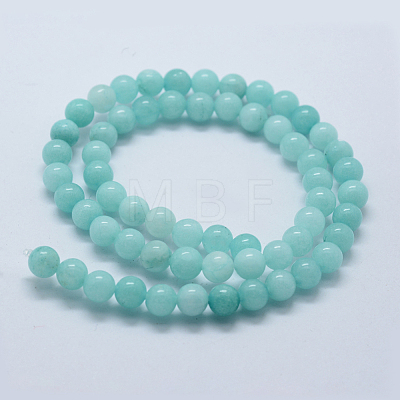 Natural & Dyed White Jade Bead Strands G-P370-02-8mm-1