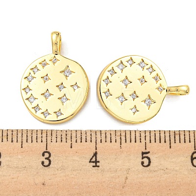 Brass Micro Pave Cubic Zirconia Pendants X-KK-Q809-06G-1