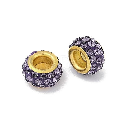 Alloy Rhinestone Clay Pave Beads ALRI-D300-04G-13-1