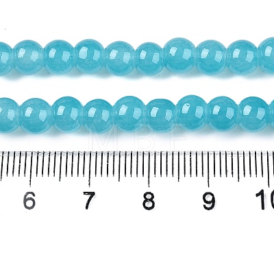 Baking Painted Imitation Jade Glass Round Bead Strands DGLA-Q021-6mm-07-1