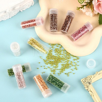 80G 16 Colors Cylinder Seed Beads SEED-YW0003-13-1