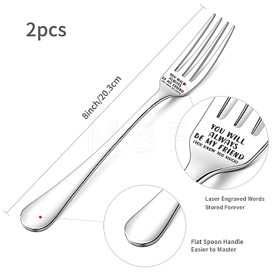 Globleland Word Pattern 304 Stainless Steel Fork AJEW-GL0001-17E-1