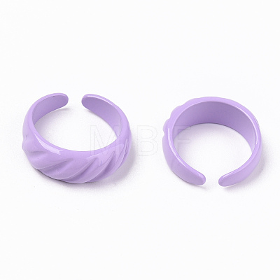 Spray Painted Alloy Cuff Rings RJEW-T011-31C-RS-1