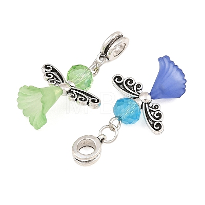 Lovely Wedding Dress Angel Alloy European Dangle Large Hole Pendants PALLOY-JF00003-1
