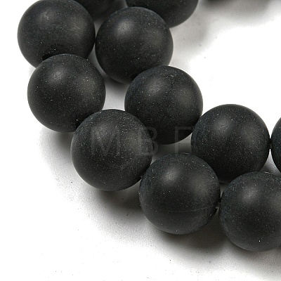 Dyed & Heated Natural Black Agate Beads Strands G-P088-14-10mm-1