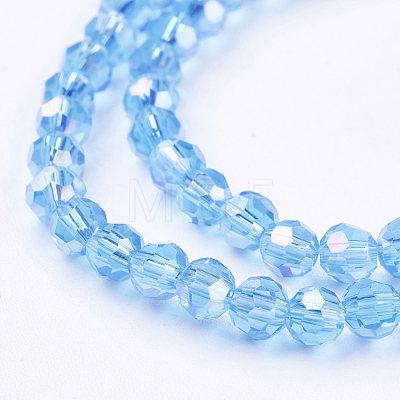 Electroplate Glass Beads Strands EGLA-R016-4m-8-1