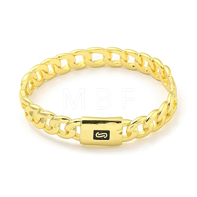 Lock Brass Enamel Twisted Chain Hinged Bangles for Women Men BJEW-Z062-06G-1