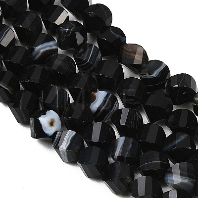 Natural Banded Agate Beads Strands G-P611-C10-01-1