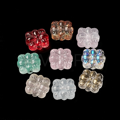 Spray Painted Transparent Glass Beads GLAA-D006-06-1