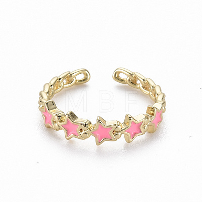 Brass Enamel Cuff Rings RJEW-Q164-017-NF-1