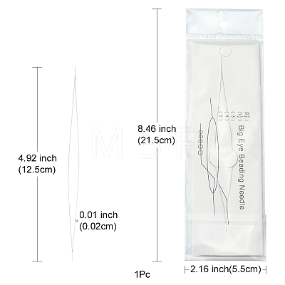 Stainless Steel Collapsible Big Eye Beading Needles YW-ES001Y-125mm-1