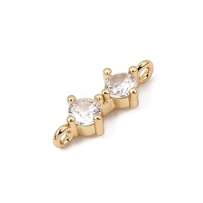 Brass Pave Clear Cubic Zirconia Connector Charms CU-CBA3D76-02G-1