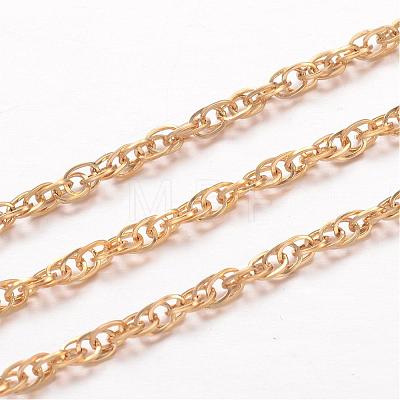 Ion Plating(IP) 304 Stainless Steel Rope Chains CHS-K004-15G-0.4mm-1