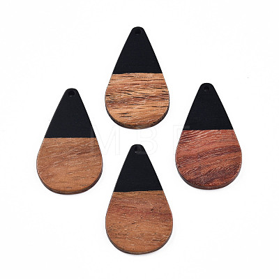 Opaque Resin & Walnut Wood Pendants RESI-N025-030-B01-1